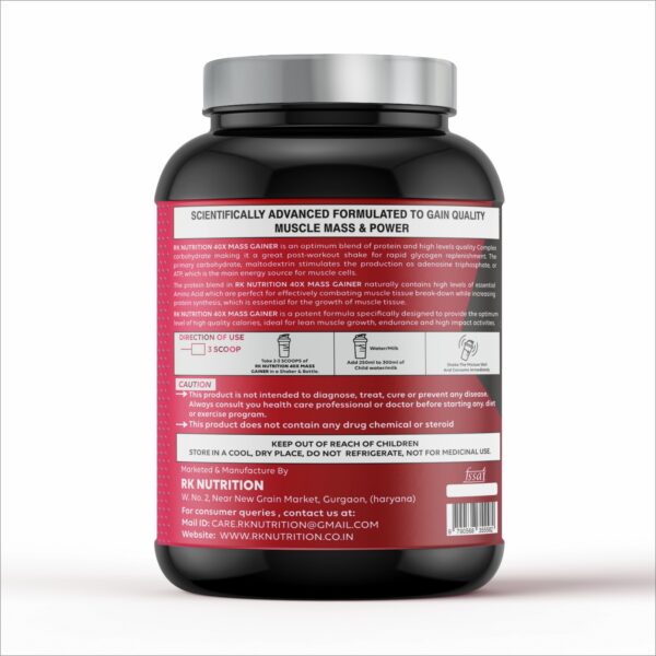 RK NUTRITION 40X MASS GAINER (NEW PACKING) - Image 3