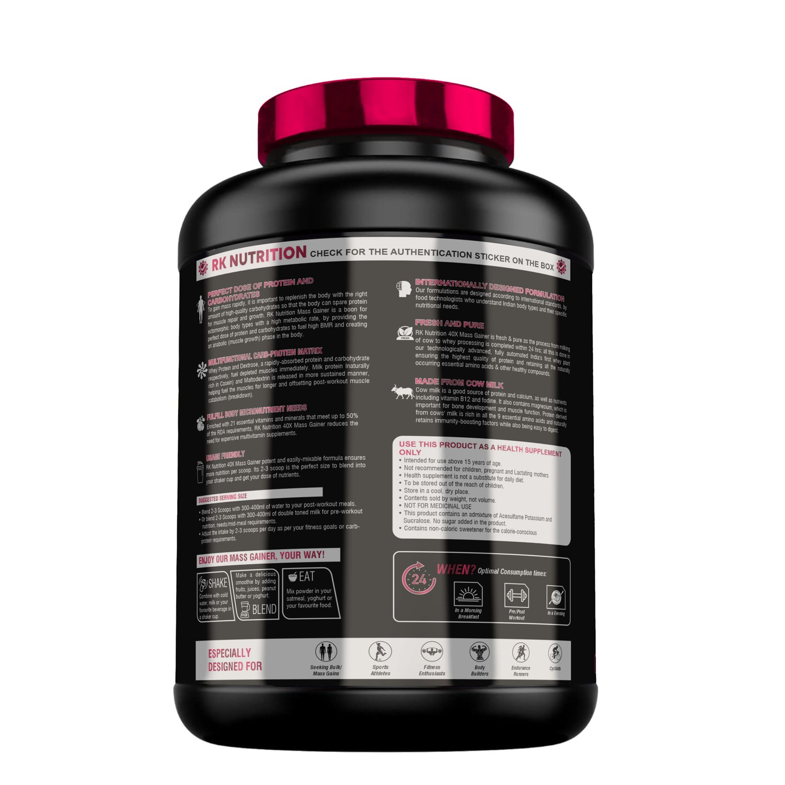 RK NUTRITION 40X MASS GAINER (NEW PACKING) - Image 3